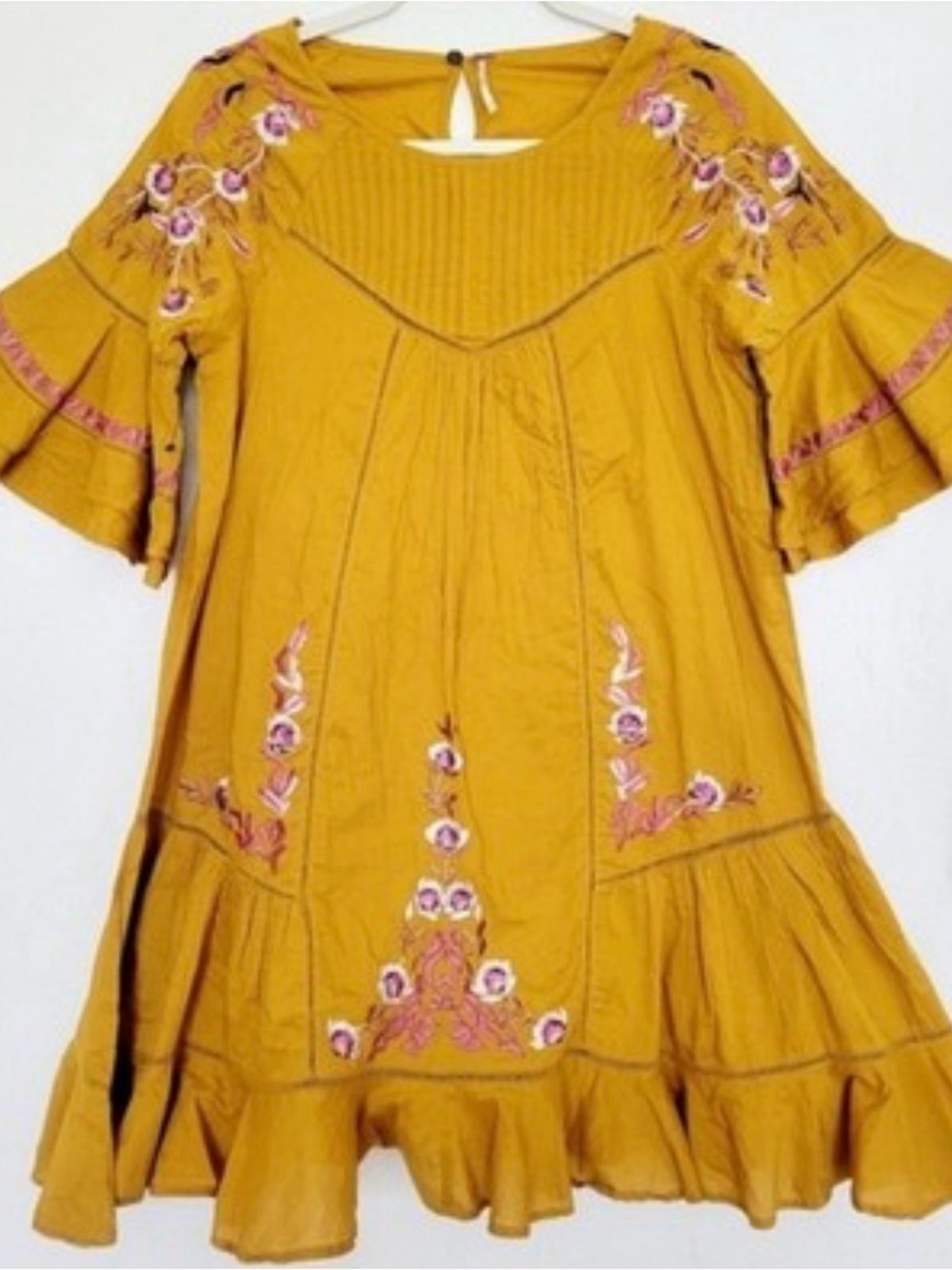 Free People Pavlo Floral Embroidered Mini Dress Size Large - Picture 8 of 8